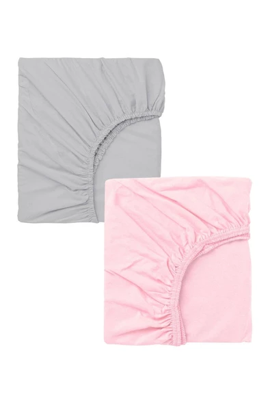 2 Adet Pamuklu ve Lastikli 60 x 120 x 15 cm Penye Bebek Çarşaf - 9