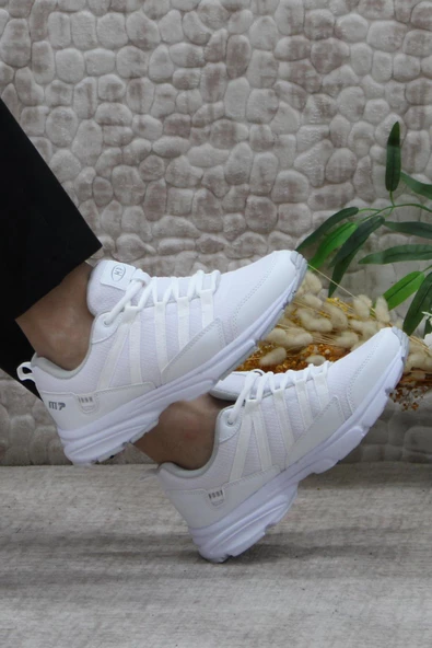 M.P 1526 Beyaz Orijinal Ürün Esnek Rahat Erkek Spor Ayakkabı - Resim 5