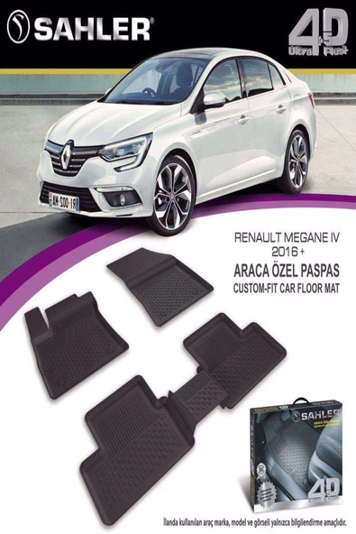 Sahler Renault Megane 4  2016 ve Sonrası 4.5D Havuzlu Paspas Siyah