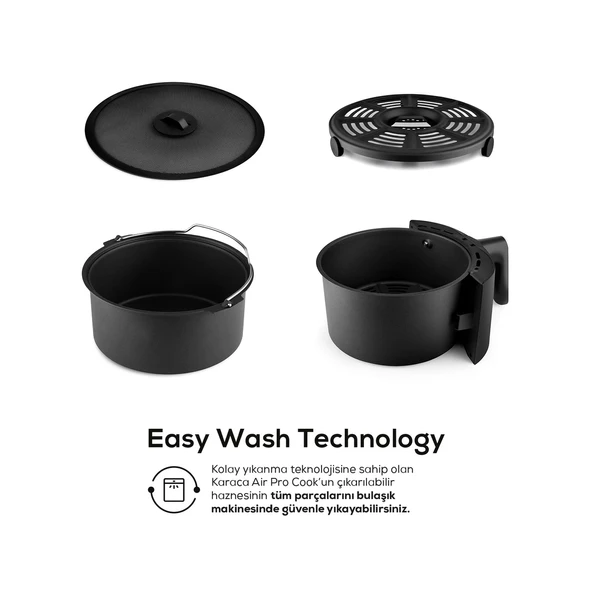 Karaca Air Pro Cook XL 2 in 1 Konuşan Airfryer Space Gray 4 Kişilik - 6