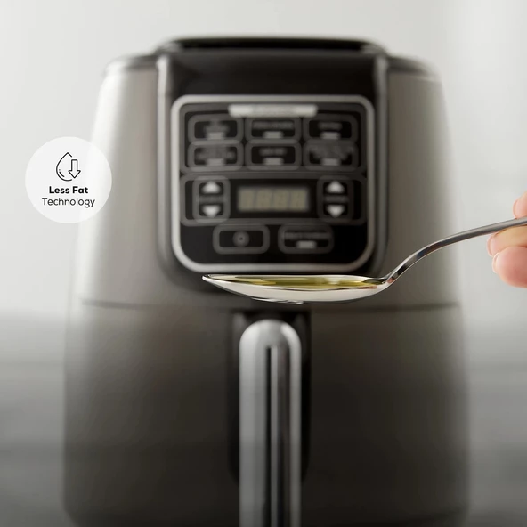 Karaca Air Pro Cook XL 2 in 1 Konuşan Airfryer Space Gray 4 Kişilik - 11