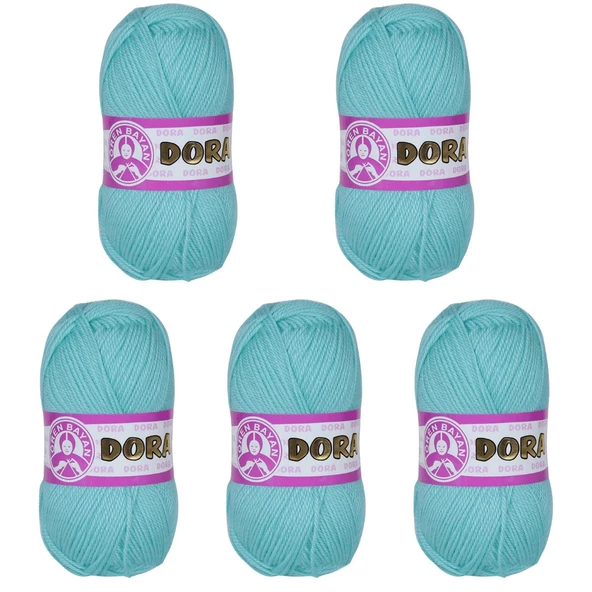 Ören Bayan Dora Örgü İpi - Su Yeşili - 5'Li Paket - ( Renk Kodu : 022)