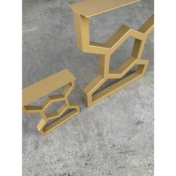 Gold Metal Mobilya Ayakları Dekoratif Tasarım Masa Ayağı - 5