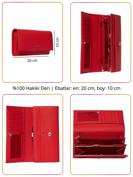 Grande Hakiki Deri Kadın Cüzdan Siyah 2771 - 2