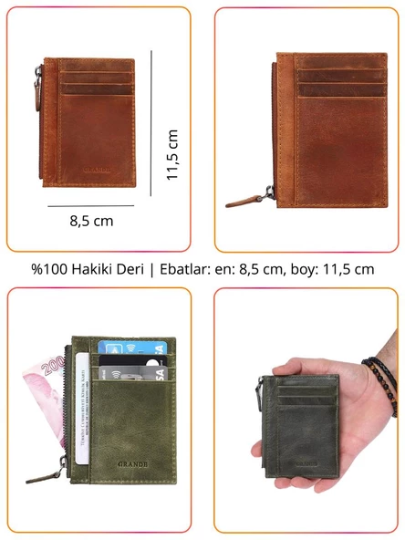 Grande Hakiki Deri Kartlık Lacivert 853 - 2