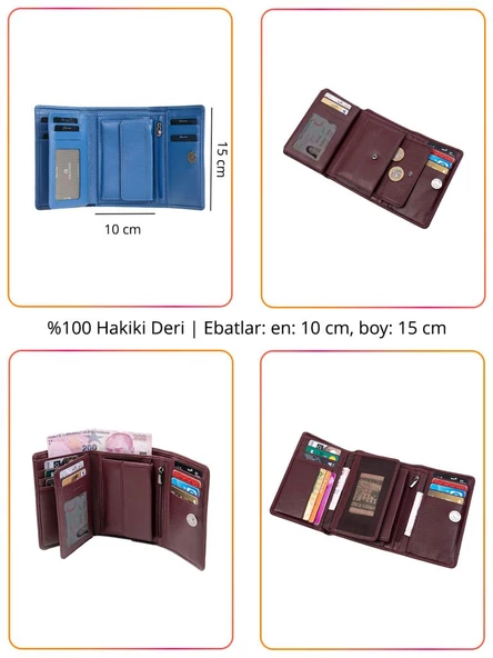Grande Hakiki Deri Kadın Cüzdan Siyah 2628 - 2