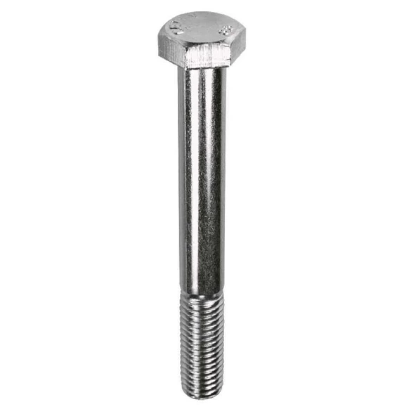 Çelik Cıvata 8X140 DIN931 Beyaz 5 Adet 8.8 Altıköşe