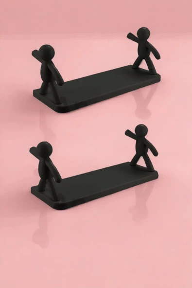 2 Adet Kendinden Yapışkanlı Craft Siyah Banyo Rafı Mutfak Organizer Duvara Monte Raf Düzenleyici - 2