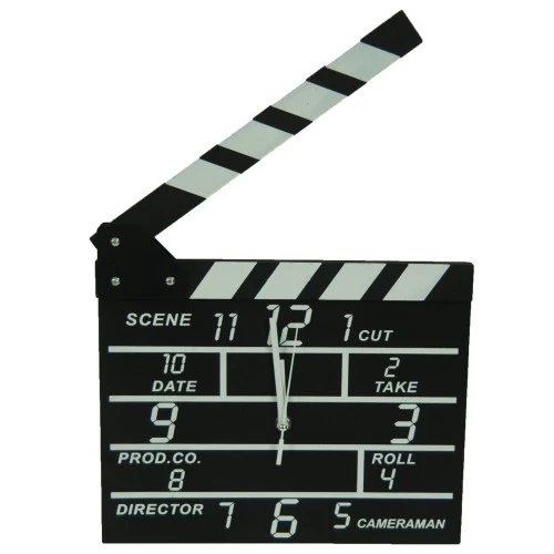 Clapperboard Clock  Analog Klaket duvar Saati alithestereo