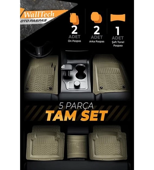 Renault Brodway Uyumlu Havuzlu Oto Paspas A+ Bej - Resim 4