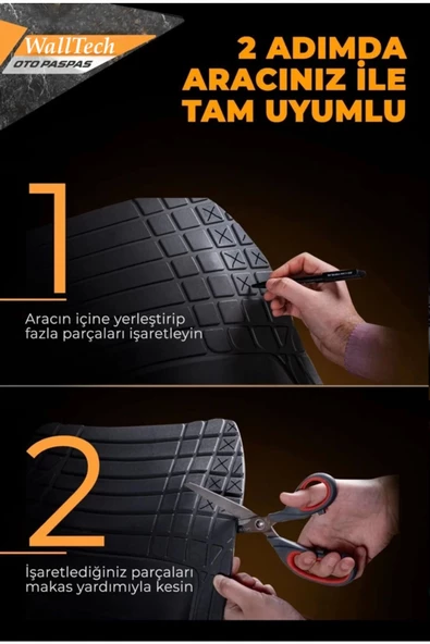 Renault Laguna 2 2001-2007 Uyumlu Havuzlu Oto Paspas A+ Gri - 5