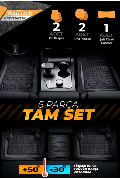 Renault Laguna 2 2001-2007 Uyumlu Havuzlu Oto Paspas A+ Gri - 4