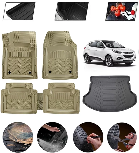 Hyundai İx35 Uyumlu Paspas Araca Özel Bagaj Havuzu MBS Bej ürün görseli 1