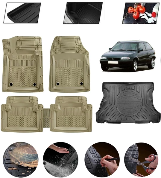 Opel Astra F 1991-1998 Hatchback Uyumlu Paspas Araca Özel Bagaj Havuzu MBS Bej ürün görseli 1
