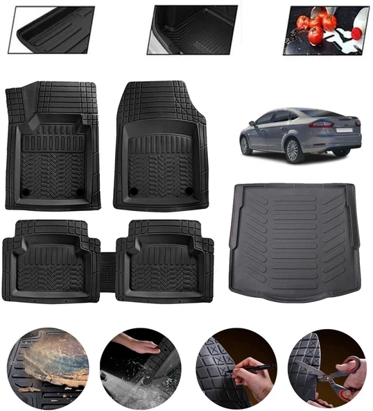 Ford Mondeo 2008-2017 Uyumlu Paspas Araca Özel Bagaj Havuzu MBS Siyah ürün görseli 1