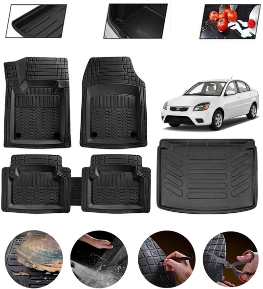 Kia Rio 2005-2011 Uyumlu Paspas Araca Özel Bagaj Havuzu MBS Siyah ürün görseli 1