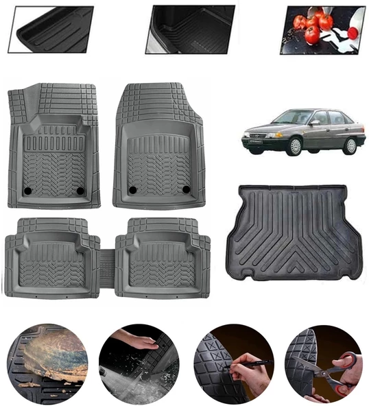 Opel Astra F 1991-1998 Sedan Uyumlu Paspas Araca Özel Bagaj Havuzu MBS Gri ürün görseli 1