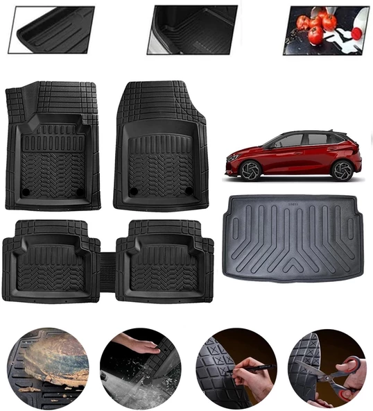 Hyundai İ20 Uyumlu Paspas Araca Özel Bagaj Havuzu MBS Siyah ürün görseli 1