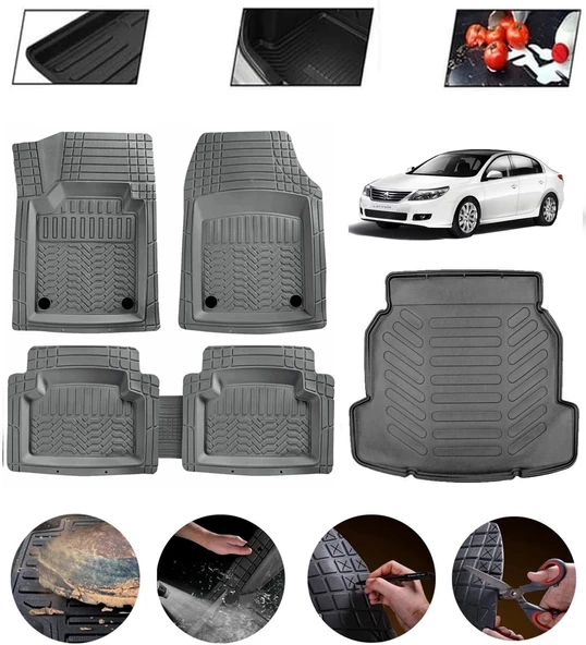 Renault Latitude Uyumlu Paspas Araca Özel Bagaj Havuzu MBS Gri ürün görseli 1