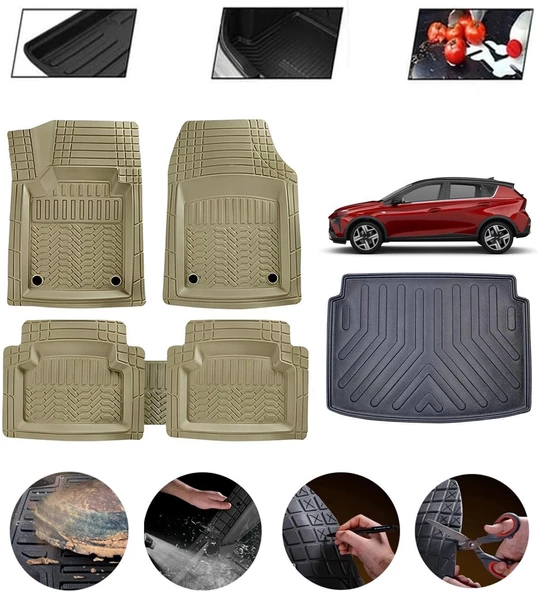 Hyundai Bayon Uyumlu Paspas Araca Özel Bagaj Havuzu MBS Bej ürün görseli 1