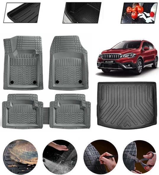 Suzuki SX4 S-Cross 2021-2026 Uyumlu Paspas Araca Özel Bagaj Havuzu MBS Gri ürün görseli 1