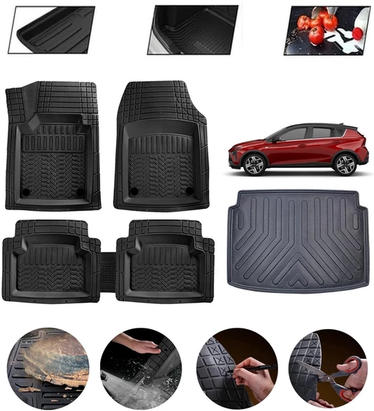 Hyundai Bayon Uyumlu Paspas Araca Özel Bagaj Havuzu MBS Siyah ürün görseli 1