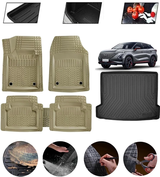 Chery Omoda 5 Uyumlu Paspas Araca Özel Bagaj Havuzu MBS Bej ürün görseli 1