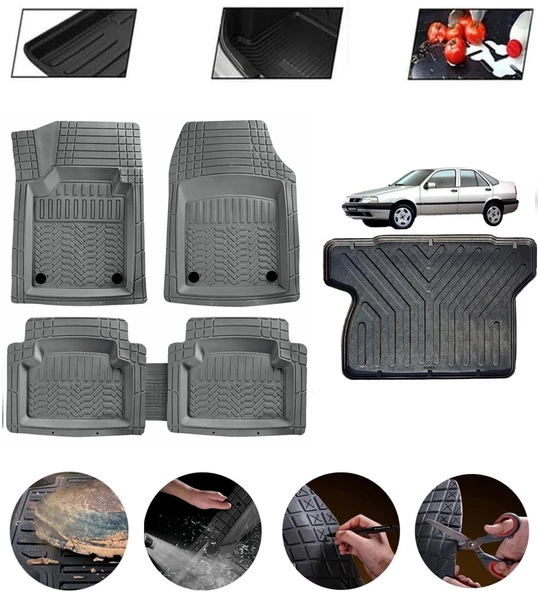 Fiat Tempra Uyumlu Paspas Araca Özel Bagaj Havuzu MBS Gri ürün görseli 1