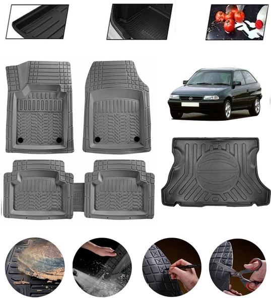 Opel Astra F 1991-1998 Hatchback Uyumlu Paspas Araca Özel Bagaj Havuzu MBS Gri ürün görseli 1