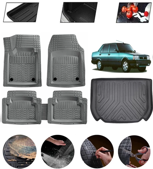 Tofaş Şahin Uyumlu Paspas Araca Özel Bagaj Havuzu MBS Gri ürün görseli 1