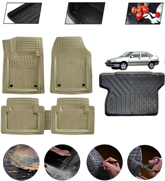 Fiat Tempra Uyumlu Paspas Araca Özel Bagaj Havuzu MBS Bej ürün görseli 1