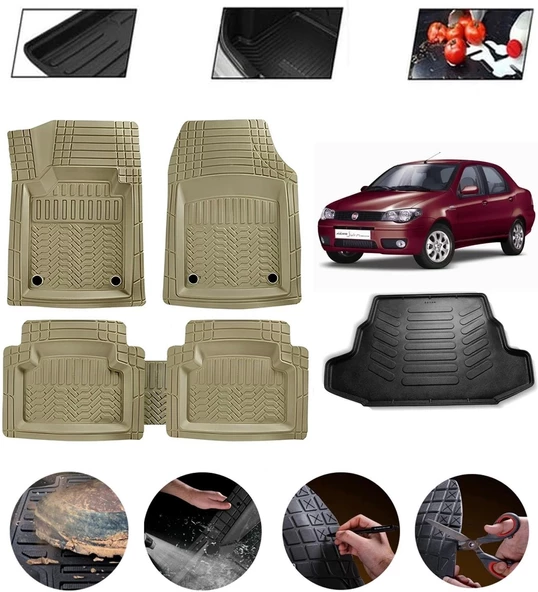 Fiat Albea Uyumlu Paspas Araca Özel Bagaj Havuzu MBS Bej ürün görseli 1