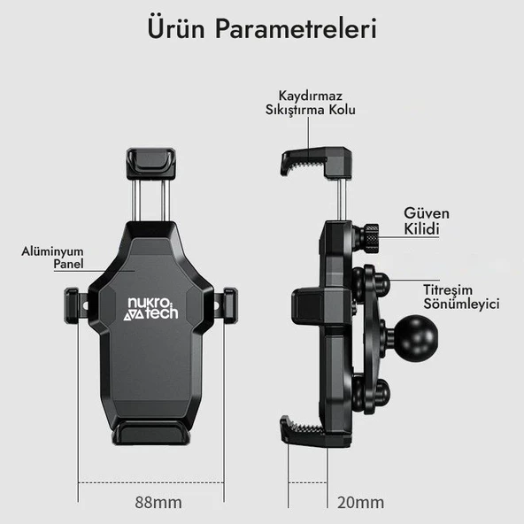 Nukrotech M25 Gidon Bağlantılı Titreşim Modüllü Telefon - Resim 3