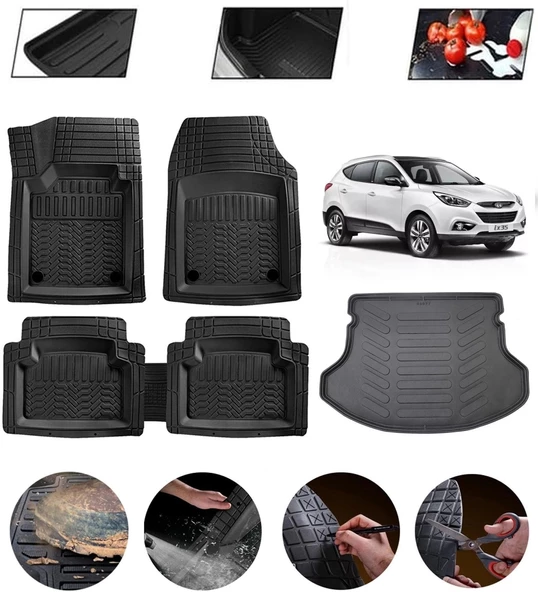 Hyundai İx35 Uyumlu Paspas Araca Özel Bagaj Havuzu MBS Siyah ürün görseli 1