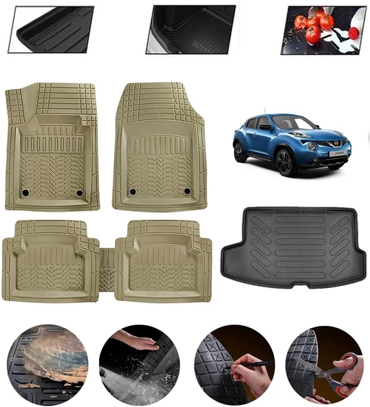 Nissan Juke 2016-2020 Üst  Uyumlu Paspas Araca Özel Bagaj Havuzu MBS Bej ürün görseli 1