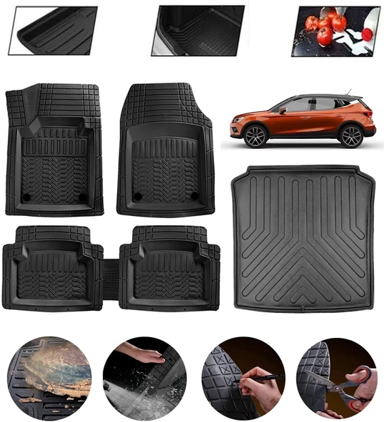 Seat Cordoba 2002-2008 Uyumlu Paspas Araca Özel Bagaj Havuzu MBS Siyah ürün görseli 1