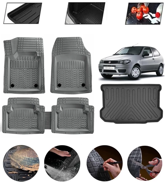 Fiat Palio Uyumlu Paspas Araca Özel Bagaj Havuzu MBS Gri ürün görseli 1