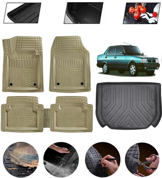 Tofaş Doğan Uyumlu Paspas Araca Özel Bagaj Havuzu MBS Bej ürün görseli 1