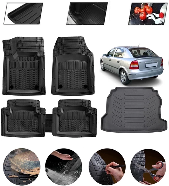Opel Astra G 1998-2004 Sedan Uyumlu Paspas Araca Özel Bagaj Havuzu MBS Siyah ürün görseli 1