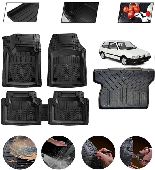 Fiat Uno Uyumlu Paspas Araca Özel Bagaj Havuzu MBS Siyah ürün görseli 1