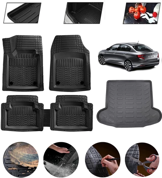 Fiat Egea Uyumlu Paspas Araca Özel Bagaj Havuzu MBS Siyah ürün görseli 1