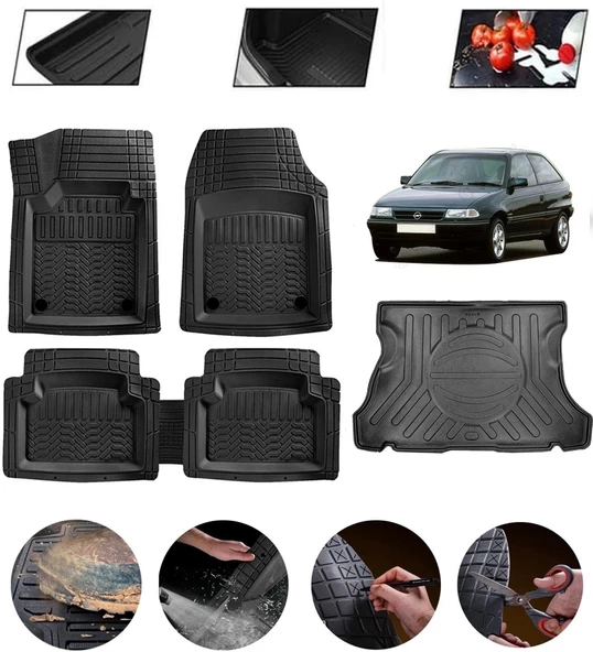 Opel Astra F 1991-1998 Hatchback Uyumlu Paspas Araca Özel Bagaj Havuzu MBS Siyah ürün görseli 1