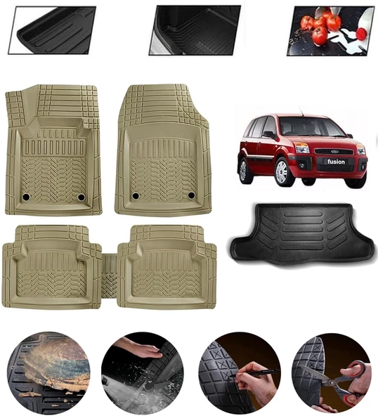 Ford Fusion 2002-2012 Uyumlu Paspas Araca Özel Bagaj Havuzu MBS Bej ürün görseli 1