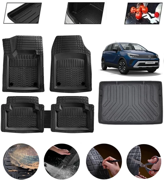 Opel Crossland 2017-2025 Ust Uyumlu Paspas Araca Özel Bagaj Havuzu MBS Siyah ürün görseli 1