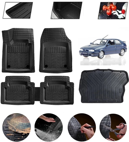 Renault 19 Uyumlu Paspas Araca Özel Bagaj Havuzu MBS Siyah ürün görseli 1