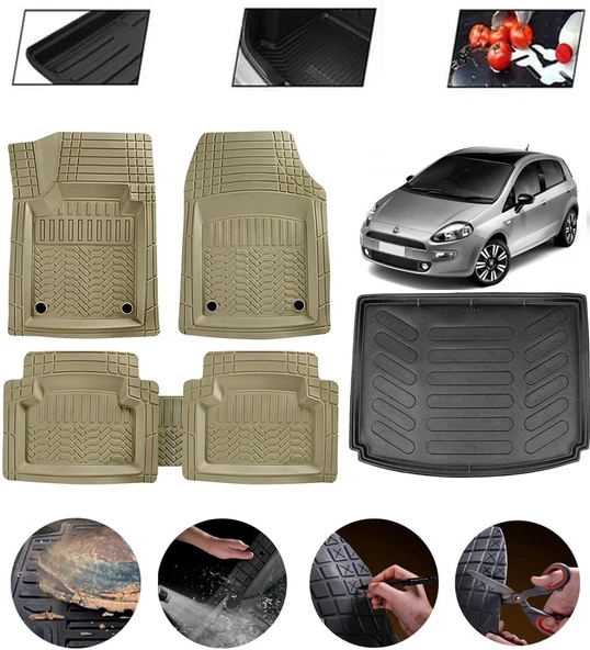 Fiat Punto Uyumlu Paspas Araca Özel Bagaj Havuzu MBS Bej ürün görseli 1