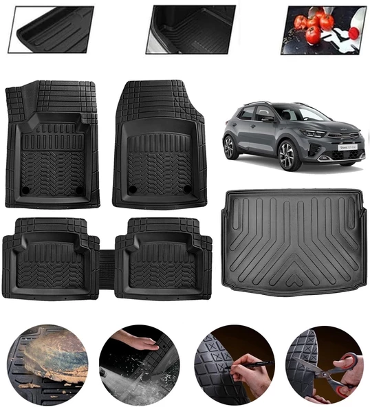 Kia Stonic 2018-2021 Uyumlu Paspas Araca Özel Bagaj Havuzu MBS Siyah ürün görseli 1