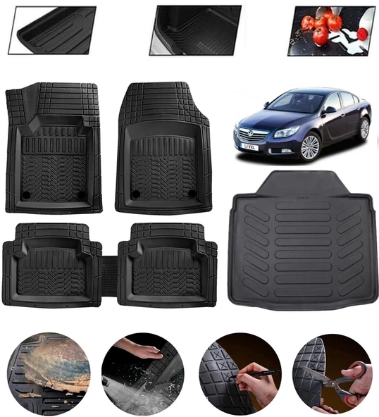 Opel Insignia 2008-2016 Sedan Uyumlu Paspas Araca Özel Bagaj Havuzu MBS Siyah ürün görseli 1