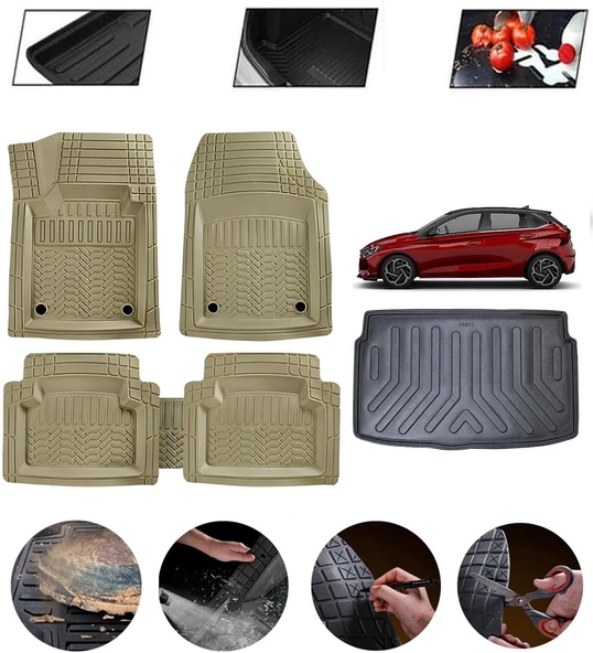 Hyundai İ20 Uyumlu Paspas Araca Özel Bagaj Havuzu MBS Bej ürün görseli 1