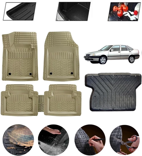 Tofaş Tempra Uyumlu Paspas Araca Özel Bagaj Havuzu MBS Bej ürün görseli 1